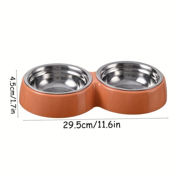 Double Non-Slip Stainless Steel Pet Bowls with Durable Plastic Base for Cats and Dogs, Candy-Colored Feeding Dishes - Image 3
