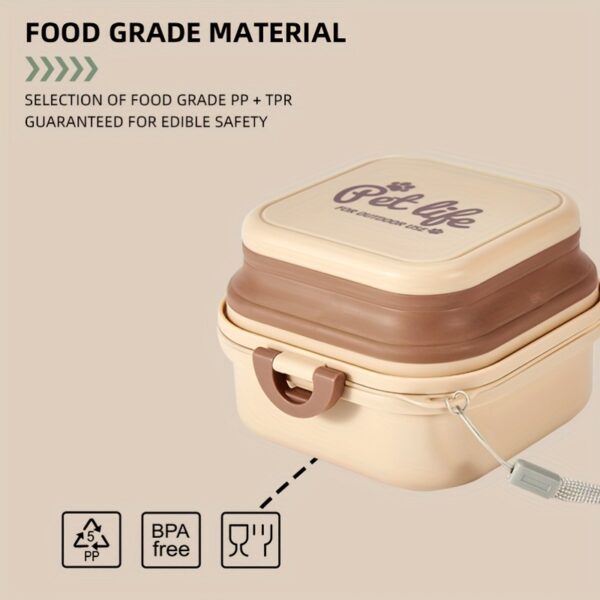 Multifunctional Collapsible Pet Double Bowls Portable Plastic Double-Layer Leak Proof Dog Food Bowl Water Bowl For Pet Outdoor Traveling Camping Walking Supplies - Image 10
