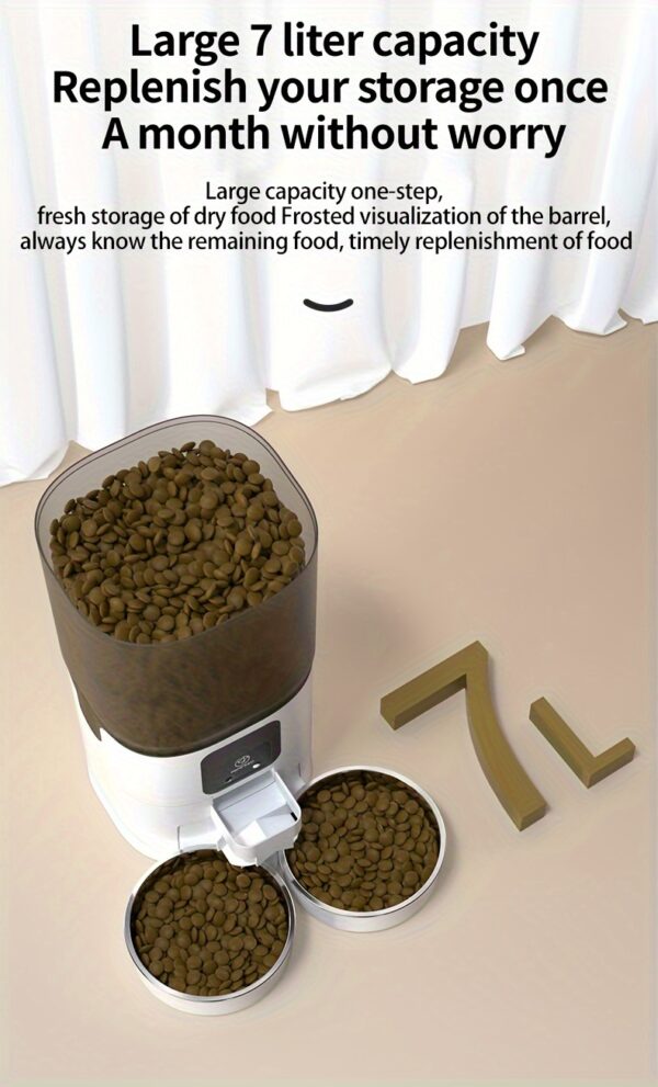 7L Large Capacity PAPIFEED Intelligent Automatic Pet Feeder - WiFi Enabled, Timing Dosing, Double Bowl Design for Cats and Dogs - Convenient, Stress-Free Pet Care Solution - Image 15