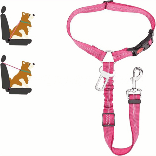 1pc Premium Dog Car Safety Seat Belt - Adjustable, Comfort-Cushioned, Durable Headrest Restraint for Secure Travel - High-Strength Elastic, Quick-Adjust Design for Ultimate Pet Safety - Image 11