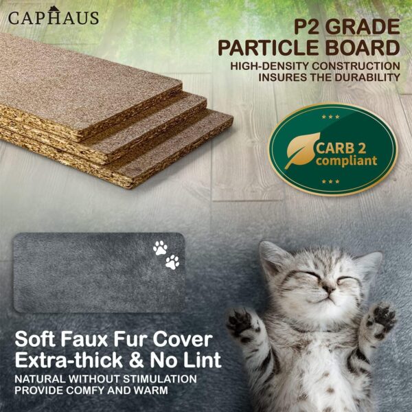 CAPHAUS Tall Cat Tree for Indoor Cats, Modern Cute 70-Inch Climbing Play Tower with Top Perch for Large Kittens, Multi-Level Cat Activity Tree w Scratching Posts, Hammock, Cat Cave Condo - Image 22