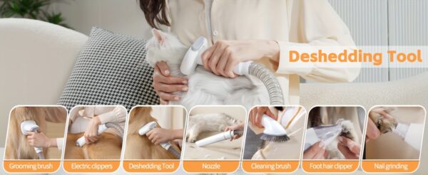Pro pet Grooming kit Pet Grooming  Vacuum Picks Up 99% Pet Hair 7 Proven Grooming Tools 2.3L Capacity Pet Hair Dust Cup - Image 8