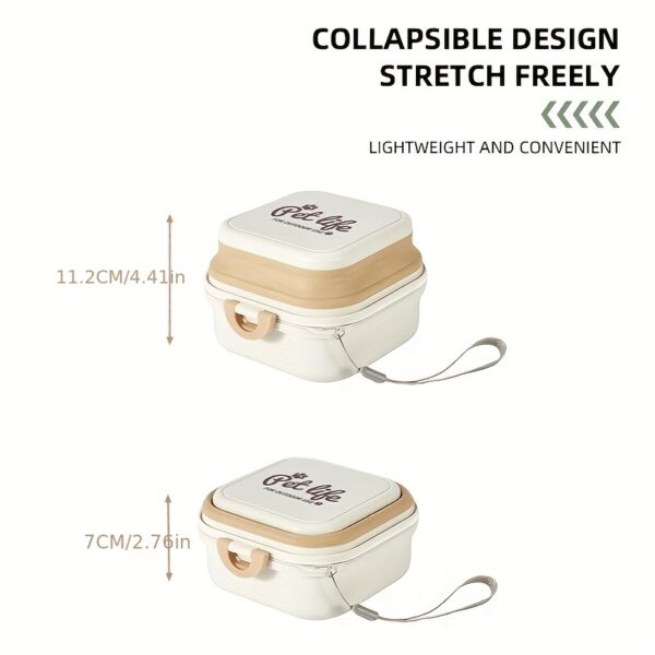 Multifunctional Collapsible Pet Double Bowls Portable Plastic Double-Layer Leak Proof Dog Food Bowl Water Bowl For Pet Outdoor Traveling Camping Walking Supplies - Image 8