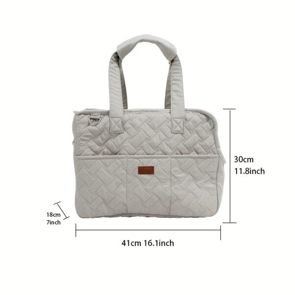 Portable Canvas Dog Carrier Bag - Breathable, Large Capacity Pet Tote with Shoulder Strap for Small to Medium Breeds - Available in Beige, Gray, Pink - Image 12
