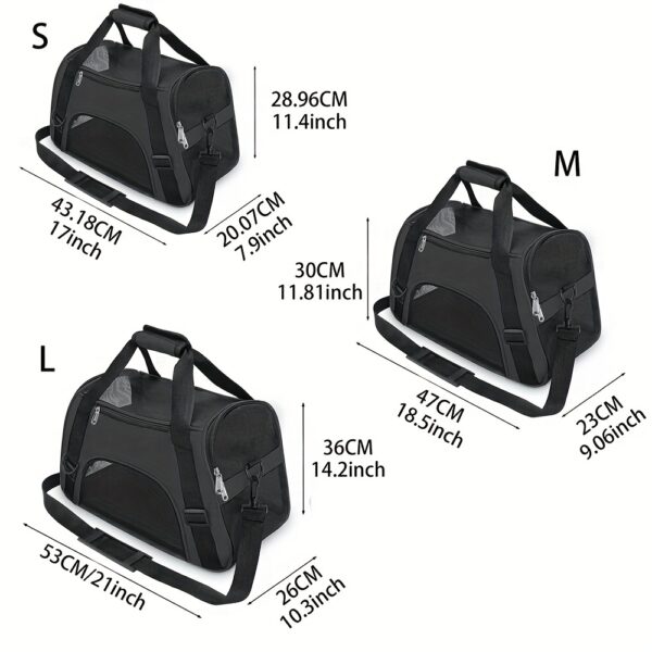 Cat Carrier Dog Carrier Pet Carrier, Airline Approved Soft-Sided Foldable Pet Bag Puppy Carrier With Breathable Mesh For Small Medium Cats Dogs Rabbit - Image 2