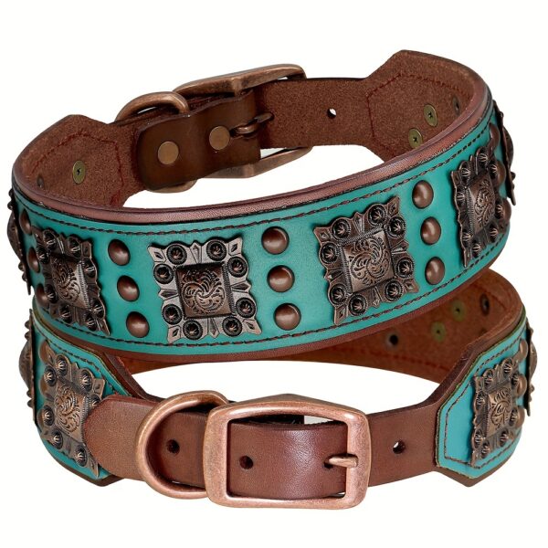 Heavy Duty Studded Leather Dog Collar for Medium and Large Dogs - Durable and Comfortable - Image 8