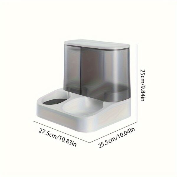 2-in-1 Large Capacity 2.8L Automatic Pet Feeder and Water Dispenser for Cats and Dogs - Transparent Design - Image 3