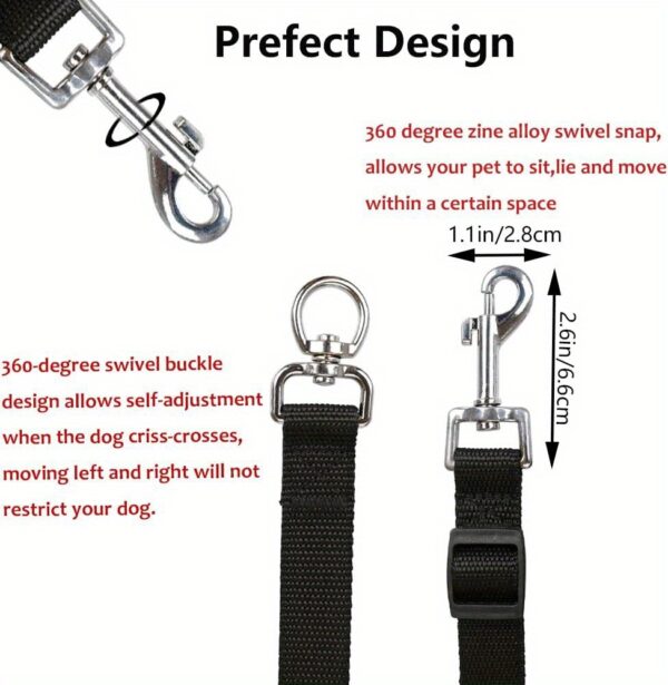 3-Way Dog Leash | Adjustable Nylon Seat Belt for Car Travel, Hiking & Camping | No-Pull Design with Comfort Grip Handle | Multi-Color Options | Secure Clip Attachment for Safe Outdoor Walks, Car Safety Gear | Comfortable Grip Leash | Durable Nylon Leash - Image 18