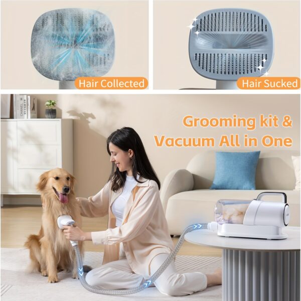 Pro pet Grooming kit Pet Grooming  Vacuum Picks Up 99% Pet Hair 7 Proven Grooming Tools 2.3L Capacity Pet Hair Dust Cup - Image 5