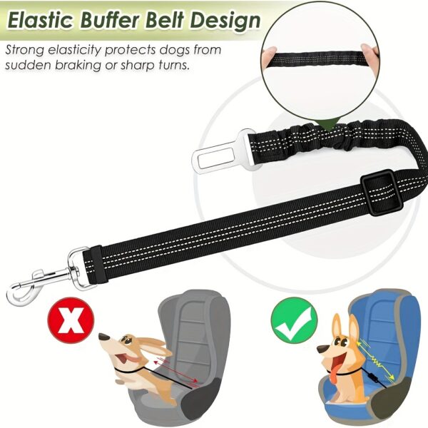 Adjustable Dog Car Harness Seat Belt Set, Pet Vest Harness For Car With Strap - Image 10