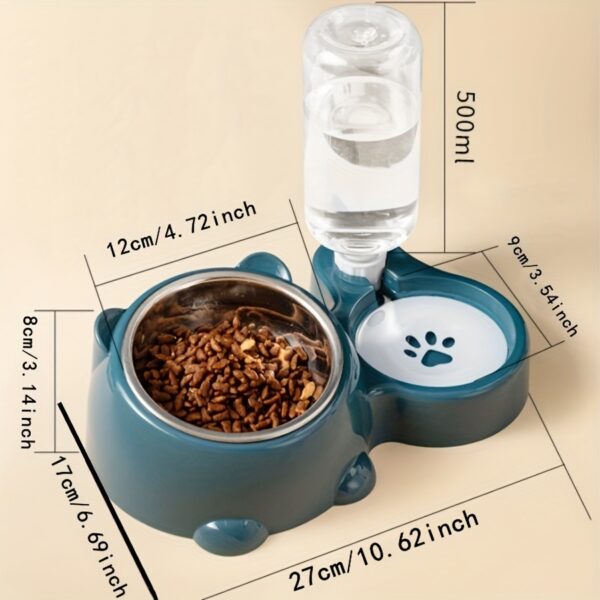 Automatic Pet Feeder & Water Dispenser Set - Non-Electric, Dual Bowl Design for Cats and Dogs - Image 6