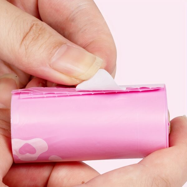 300-Count Lavender-Scented Polyethylene Dog Waste Bags with Leak-Proof Design, Pink Pet Poop Bag Dispenser, Ideal for Dog Walking & Cat Litter Cleanup - Image 4