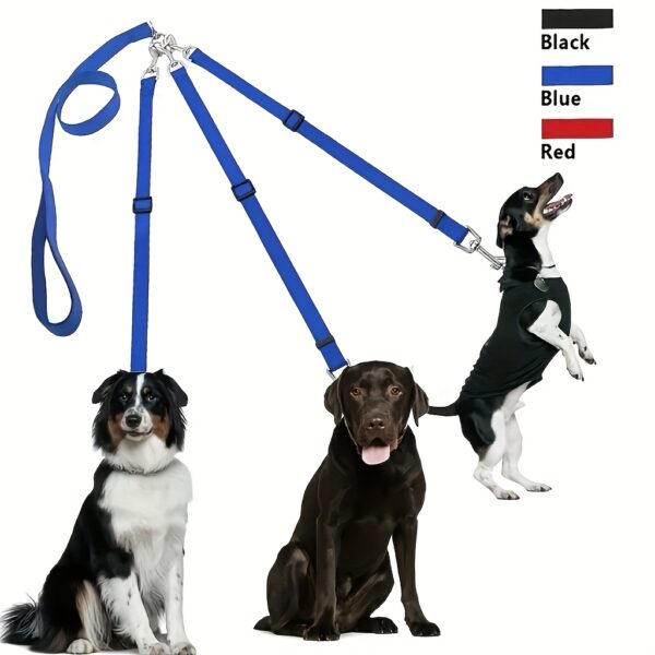 3-Way Dog Leash | Adjustable Nylon Seat Belt for Car Travel, Hiking & Camping | No-Pull Design with Comfort Grip Handle | Multi-Color Options | Secure Clip Attachment for Safe Outdoor Walks, Car Safety Gear | Comfortable Grip Leash | Durable Nylon Leash - Image 13