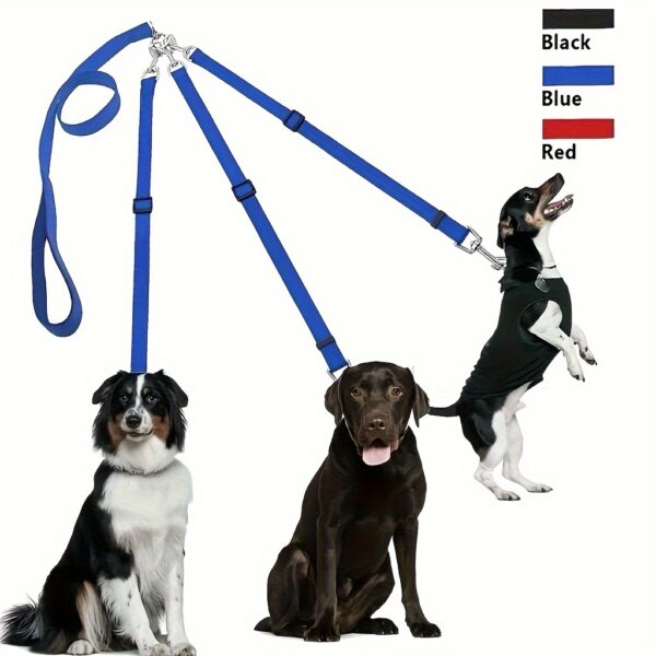 3-Way Dog Leash | Adjustable Nylon Seat Belt for Car Travel, Hiking & Camping | No-Pull Design with Comfort Grip Handle | Multi-Color Options | Secure Clip Attachment for Safe Outdoor Walks, Car Safety Gear | Comfortable Grip Leash | Durable Nylon Leash