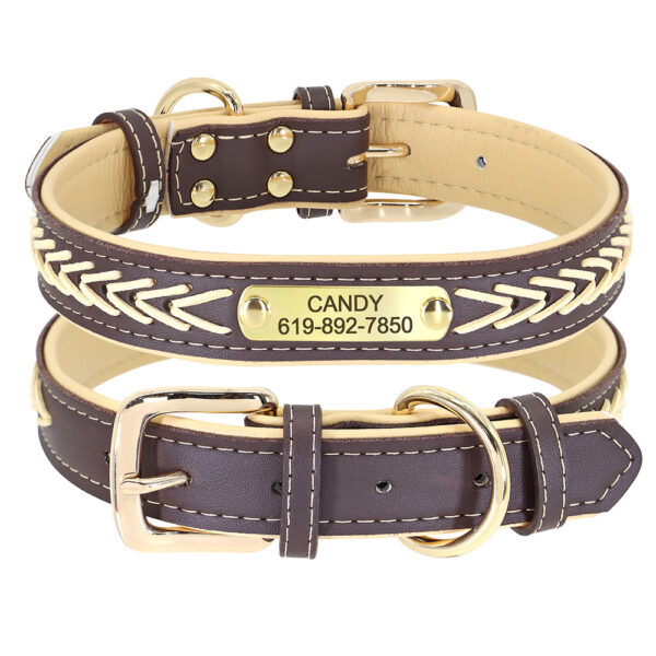 Personalized Engraved Braided Dog ID Tag Collar - Adjustable, Customizable with Name & Contact Info for Small to Large Breeds (Pitbull, French Bulldog) - Red & Black Design, Dog Collar | Stylish Dog Collar | Dog Collar - Image 19