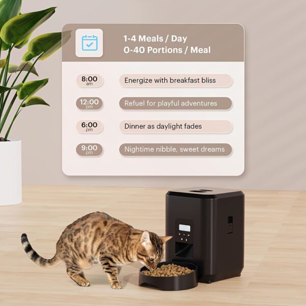 For Smart 67.63oz PET Feeder with Memory Function - USB & Battery Powered, Customizable Meal Scheduling, Includes Recording Bowl for Cats and Dogs - Image 7