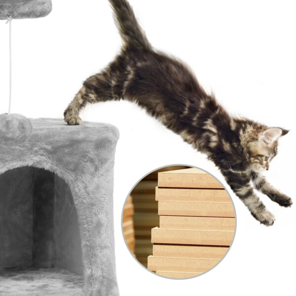 Costoffs 36'' Cat Tree Multilevel Cat Tower with Extra Large Perch & Scratching Posts & Scratching Board for Indoor Cats/ Kittens - Image 25