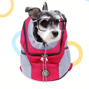 Portable Pet Pal Dog Carrier Backpack - Spacious Nylon Travel Bag with Zipper Closure for Hiking, Camping, and Outdoor Adventures - Comfortable, Ventilated, and Easy to Clean