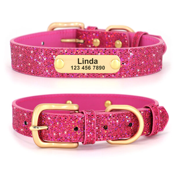 Bling Customized Dog Collar Anti-Lost Glitter ID Dog Collar Adjustable Pet Puppy Collar For Small Medium Dog Ji Doll Pug - Image 19