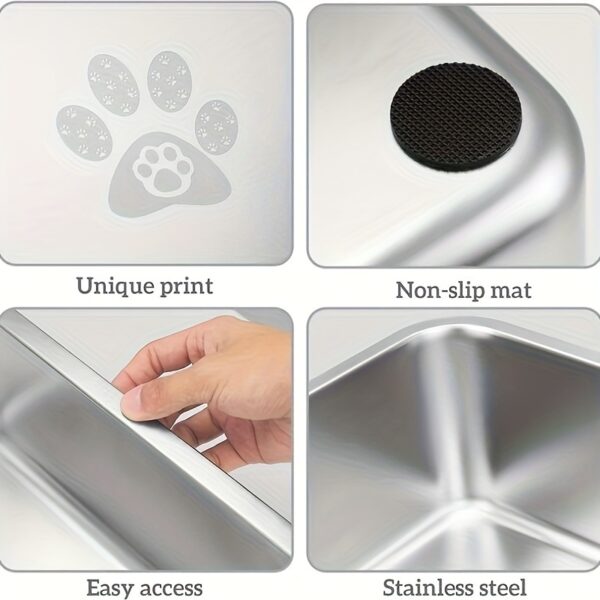 PTLOM Stainless Steel Cat Litter Box High SideCats Toilet Metal Kitten Litter Pan, Pet CleaningTool For Big And Small Cats, Rabbits, Splash-Proof And Non-Stick Cat Poop Box Odoress - Image 4