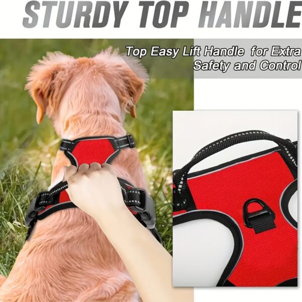 Adjustable No-Pull Dog Harness with Padded Vest and Dual Leash Clips - Prevents Choking and Provides Comfortable Walking Experience - Image 4