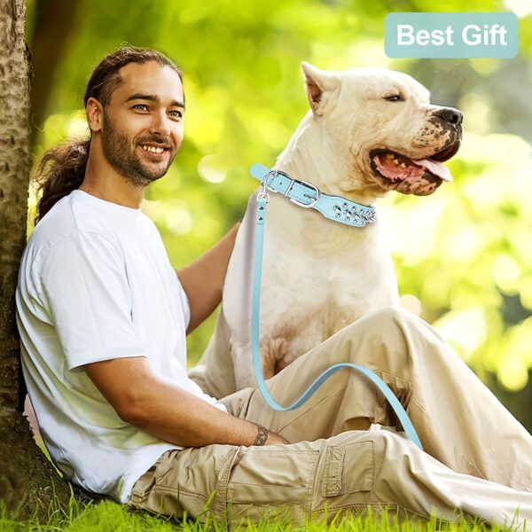 Spiked Fashion Dog Collar Set - Durable, Adjustable, Stylish Design for Training, Walking, and Pet Control - Includes Matching Leash for a Perfect Pet Accessory - Image 11