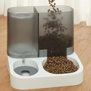 2-in-1 Large Capacity 2.8L Automatic Pet Feeder and Water Dispenser for Cats and Dogs - Transparent Design