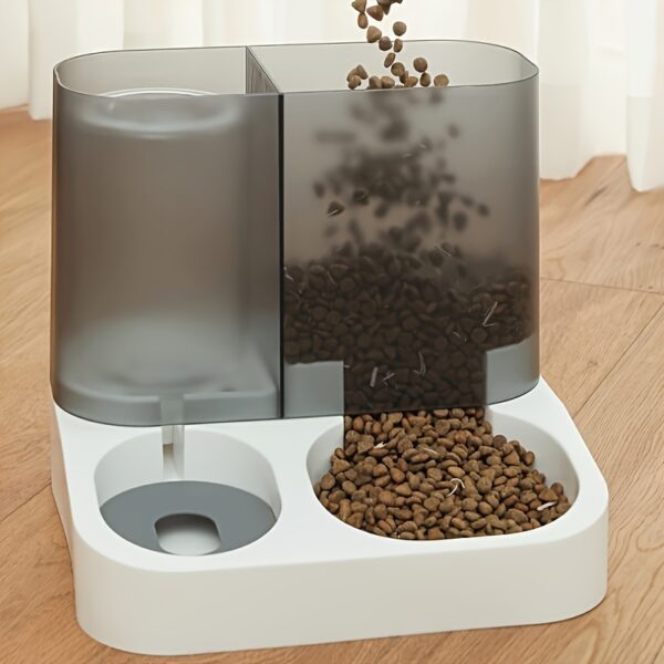 2-in-1 Large Capacity 2.8L Automatic Pet Feeder and Water Dispenser for Cats and Dogs - Transparent Design