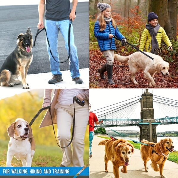 Heavy-Duty Reflective Dog Leash with Dual Handles for Medium and Large Dogs - Improved Control and Visibility During Walks - Image 7