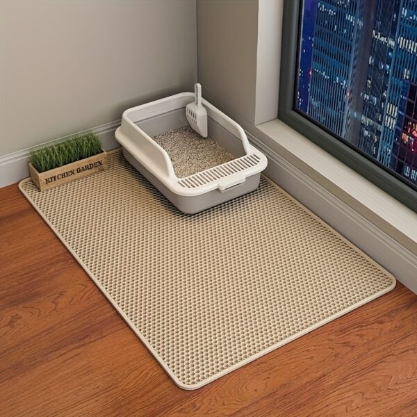[Popular Choice] Honeycomb Cat Litter Mat, Double-Layer Scatter Control Pad, Waterproof Urine, Washable and Easy to Clean, Phthalate-Free EVA Material, Cat Litter Box, Beautiful - Image 3