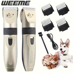 [Professional Pet Grooming Kit] 36V Professional Cordless Pet Grooming Kit - USB Rechargeable Dog And Cat Hair Trimmer with Lithium Battery, Pet Salon Hairdressing Tools Set - Guide Combs, Scissors, And Nail Clippers