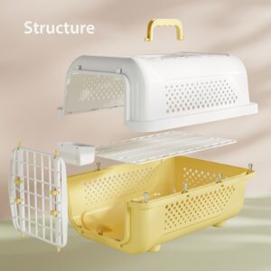 Cats Pet Travel Carrier, Plastic Kennels Rolling Plastic Wire Door Travel Dog Crate - Small - No Wheel, Pet Carrier | Hard-Sided Pet Kennel Ideal for Toy Dog Breeds, Small Cats & Small Animals | Dog Carrier