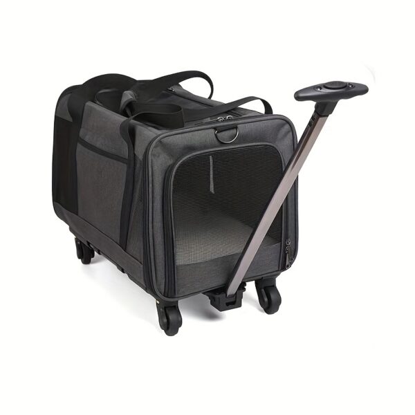 [Extra Large Pet Carrier] Spacious Extra Large Foldable Pet Travel Carrier - Detachable Design, Secure Nylon Trolley Case for Dogs and Cats, Blue, Zipper Closure, Comfortable Wheels for On-the-Go Adventures, Pet Travel Gear | Detachable Pet Carrier | Stur - Image 2