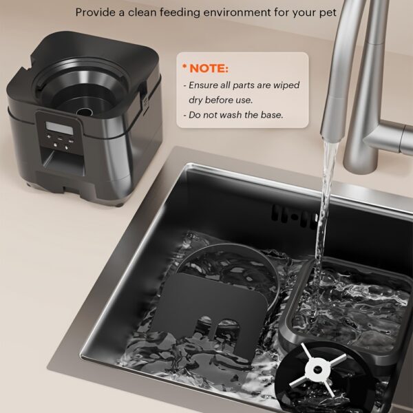 For Smart 67.63oz PET Feeder with Memory Function - USB & Battery Powered, Customizable Meal Scheduling, Includes Recording Bowl for Cats and Dogs - Image 4