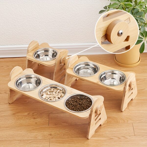 1/2/3pcs Adjustable Slanting Ceramic Pet Bowl Set - Ergonomic Lifting Design, Easy Cleaning, Anti-Slip Base, Suitable for Cats and Dogs of All Sizes - Dog Bowl, Cat Food Bowl, Pet Feeding Essentials - Image 2