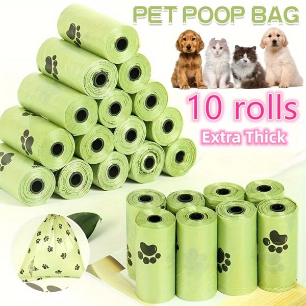 Extra Thick Lavender Scented Dog Waste Bags - 150 Pcs/10 Rolls, Leak Proof & Strong - Perfect for Cat Litter Trash Can/Bag - Made of Polyethylene with Odor Sealing - Image 2