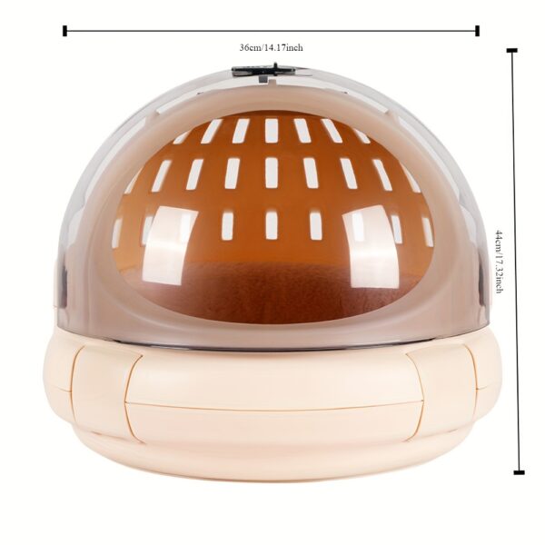 1pc Space Capsule Cat Litter Box, Portable Cat Carrier, PVC Material, Airline-Approved Pet Travel Carrier, Transparent Dome With Ventilation, Modern Cat Toilet, Handheld Cat Cage - Image 2