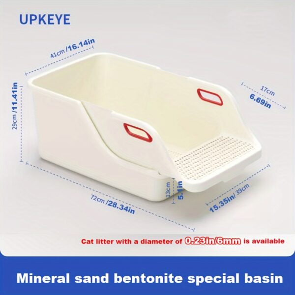 UPKEYE Large Cat Litter Box with Integrated Scoop - Easy Clean, High-Sided, Leak-Proof Design for Multiple Cats - Image 8