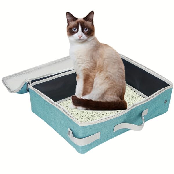 Portable Collapsible Cat Litter Box, Durable And Leak-Proof, Easy To Clean, Compact Design For Travel - Image 8