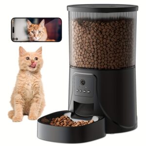 Intelligent Automatic Cat Feeder, 4 Liter Timed Cat Dry Food Dispenser, Timed Dosing, Anti Clogging, Automatic Pet Feeder for Cats and Dogs, Automatic Cat and Dog Feeder, Ideal Gift for Cat Owners