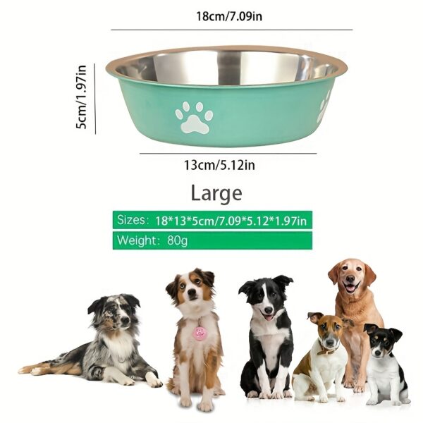 [Durable Non-slip Dog Feeder Bowl] Stainless Steel Dog Bowl, Durable Dog Feeder Bowl With Non-slip Bottom For Feeding And Drinking Supply - Image 10