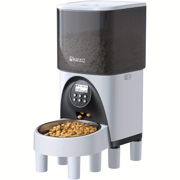 Elevated Automatic Cat Feeders, 19 Cup Timer Dry Food Dispenser for Cats and Dogs Pets with Desiccant Bag, Dog Feeder with Portion Control, Voice Recorder, 1 Pack - Image 7