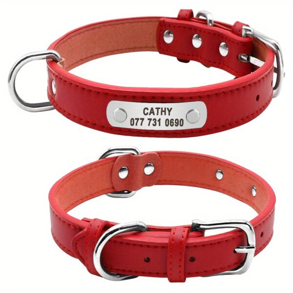 Custom Engraved Dog Collar with Personalized ID Tag - Durable Padded Pet Collar for Small, Medium & Large Dogs - Solid Pattern, Adjustable Fit, Secure Metal Hardware, Personalized Pet Accessory | Stylish Dog Collar | Durable Band, Personalized Dog Collar - Image 19