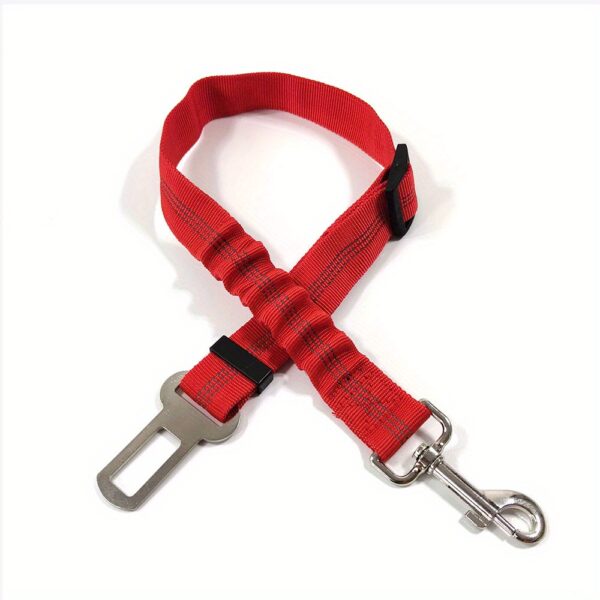 Durable Nylon Dog Seat Belt - Adjustable Car Safety Harness with Leash for Secure Travel - Image 24