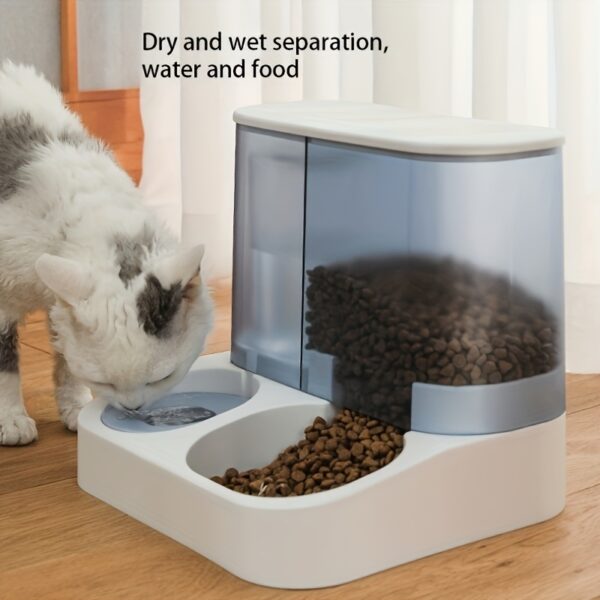 2-in-1 Large Capacity 2.8L Automatic Pet Feeder and Water Dispenser for Cats and Dogs - Transparent Design - Image 8