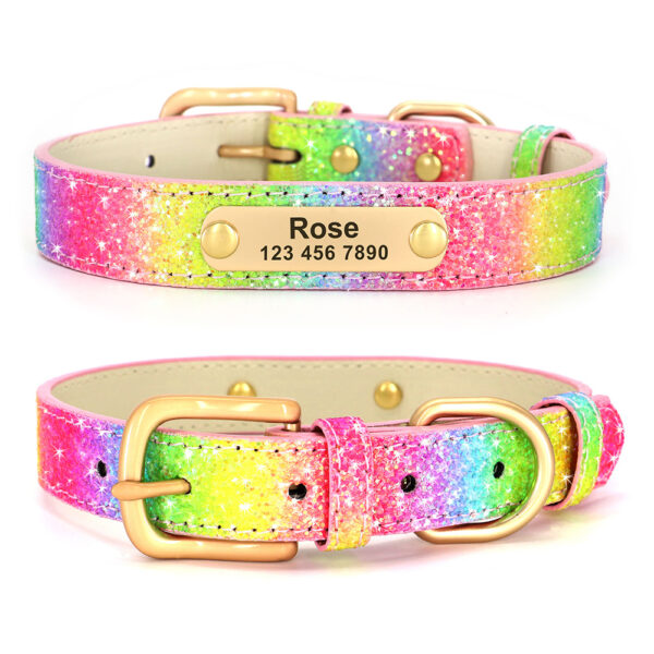 Bling Customized Dog Collar Anti-Lost Glitter ID Dog Collar Adjustable Pet Puppy Collar For Small Medium Dog Ji Doll Pug - Image 3