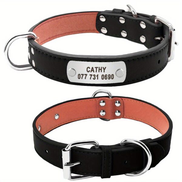 Custom Engraved Dog Collar with Personalized ID Tag - Durable Padded Pet Collar for Small, Medium & Large Dogs - Solid Pattern, Adjustable Fit, Secure Metal Hardware, Personalized Pet Accessory | Stylish Dog Collar | Durable Band, Personalized Dog Collar - Image 11