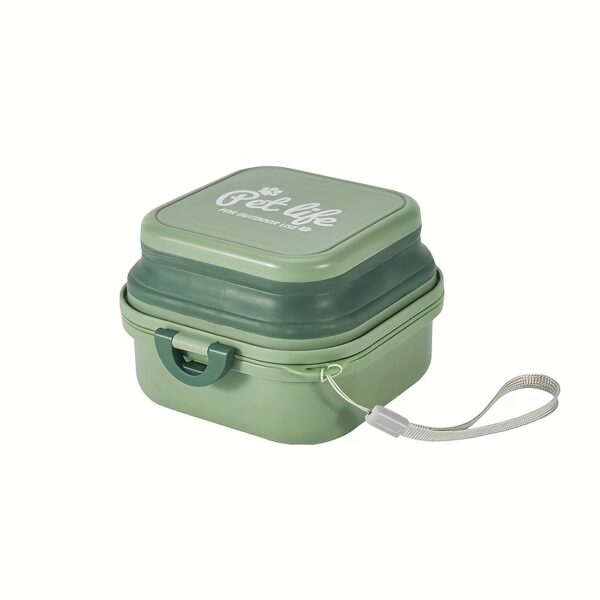 Multifunctional Collapsible Pet Double Bowls Portable Plastic Double-Layer Leak Proof Dog Food Bowl Water Bowl For Pet Outdoor Traveling Camping Walking Supplies - Image 5