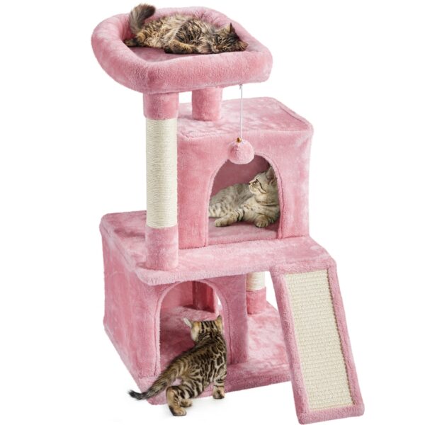 Costoffs 36'' Cat Tree Multilevel Cat Tower with Extra Large Perch & Scratching Posts & Scratching Board for Indoor Cats/ Kittens - Image 4