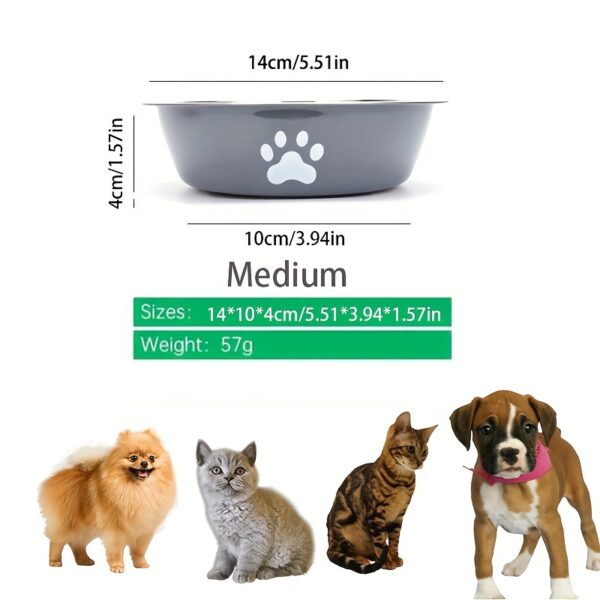[Durable Non-slip Dog Feeder Bowl] Stainless Steel Dog Bowl, Durable Dog Feeder Bowl With Non-slip Bottom For Feeding And Drinking Supply - Image 5